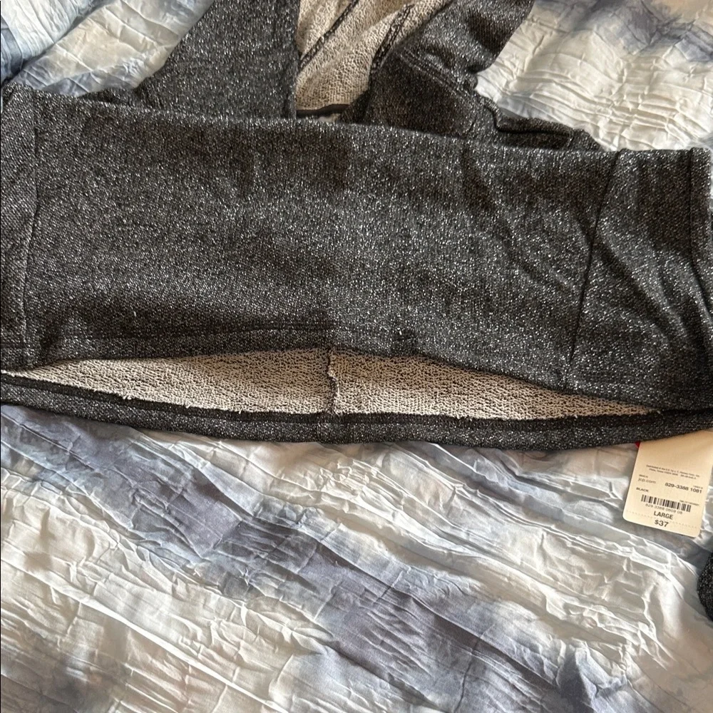 St. John's Bay Charcoal Hoodie Sparkle Sweater - Picture 7 of 7